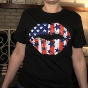 Black American Lips T-Shirt